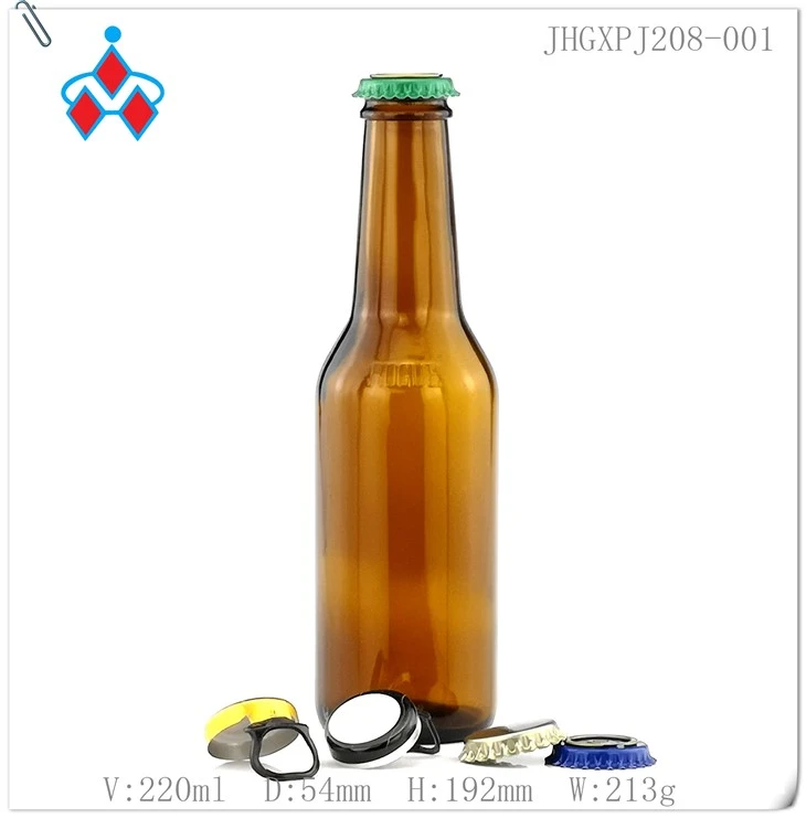 Garrafa de vidro de cerveja âmbar 208 ml