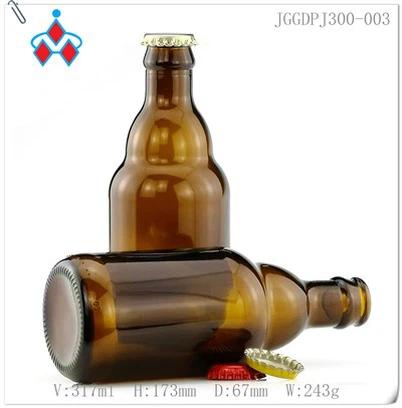 Garrafa de vidro de cerveja âmbar de 300 ml