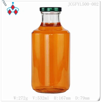 Garrafa de vidro de refrigerante 500ml